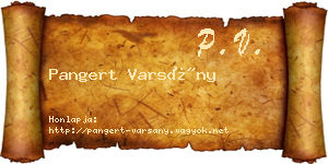Pangert Varsány névjegykártya